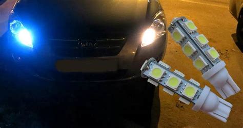 Габаритные лампочки для автомобиля: led лампы с ярким белым светом для ...