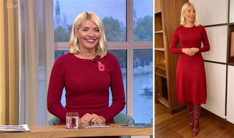 Holly Willoughby News This Morning Host Wears Red Dress And Boots