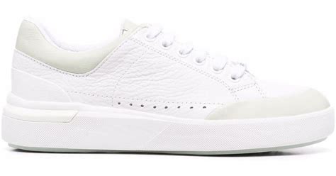 Geox Dalyla Leather Trainers In White Lyst