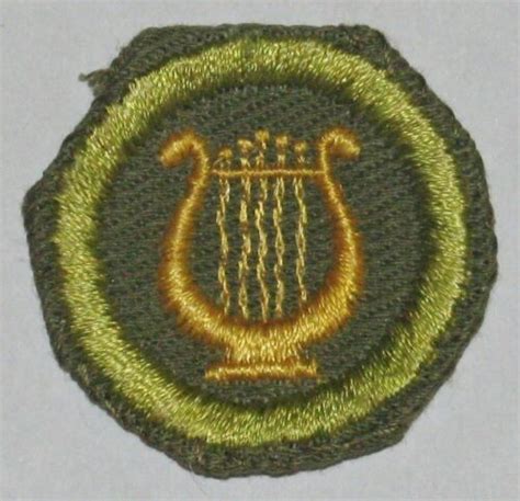 Boy Scout Music Merit Badge Type E 1947 60 Khaki Narrow Crimped Ebay