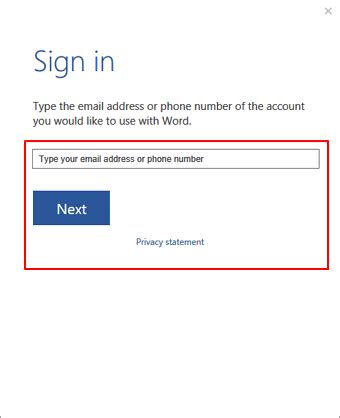 Sign in Word with MS Account. 