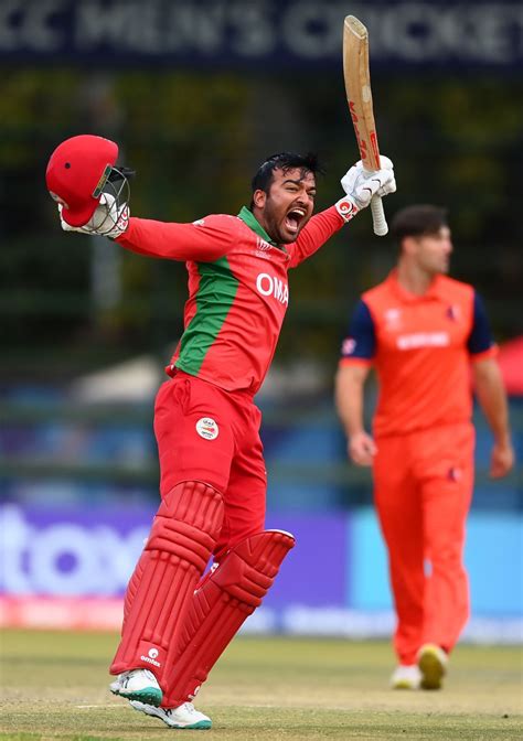 Ayaan Khan Celebrates His 100 ESPNcricinfo