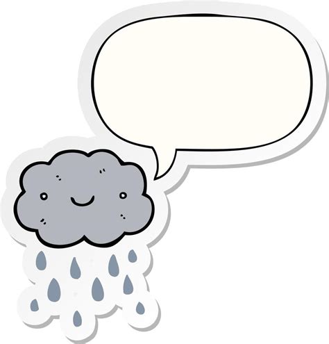 Cute Cartoon Cloud And Speech Bubble Sticker 10060078 Vector Art At