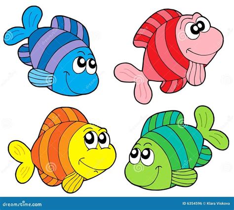 Illustration About Striped Fishes Collection Vector Illustration