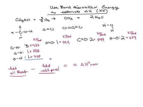 SOLVED Using The Bond Energies Provided Calculate The Enthalpy Of The