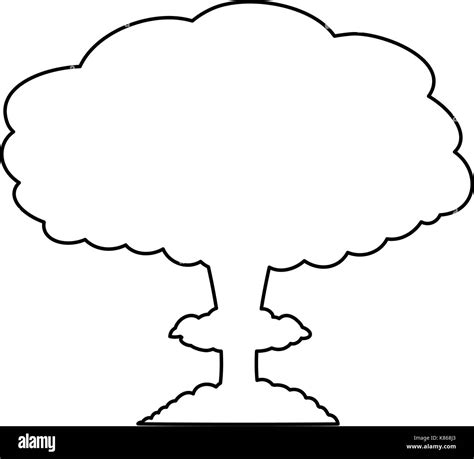 Mushroom Cloud Nuclear Explosion Silhouette Vector Symbol Icon Design