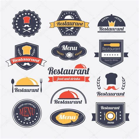 Conjunto De Insignias O Logotipos Retro Restaurante Vintage 2023