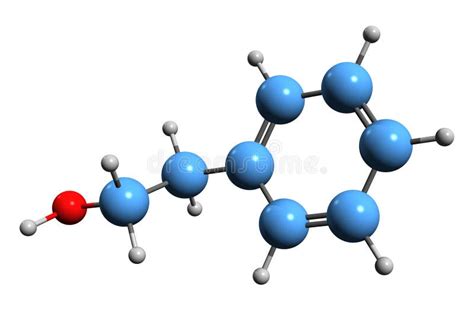 3D Image of Phenethyl Alcohol Skeletal Formula Stock Illustration ...