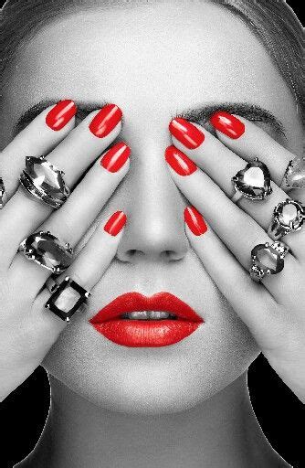 DanaMichele Beauty Women Photography BlackAndWhite Red Red Nails Nude Nails Beauty