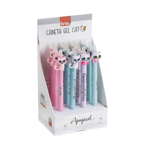 Caneta Esferogr Fica Brw Gel Apag Vel Divert Cat Mm Sortido