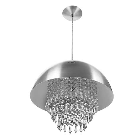 Lustre Pendente Meia Lua 40cm Escovado Cristais Acrilico Leroy Merlin