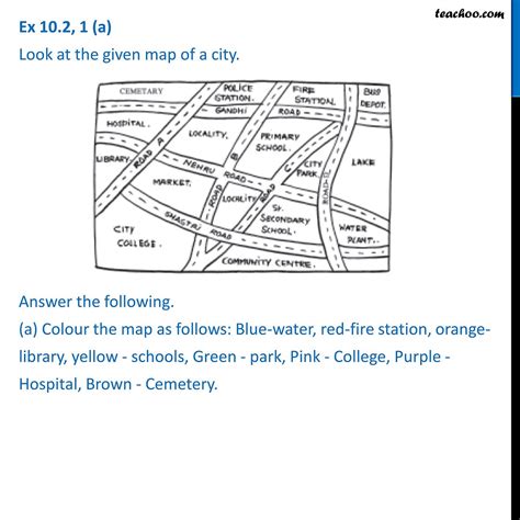 Map Based Question Look At The Given Map Of A City Answer The