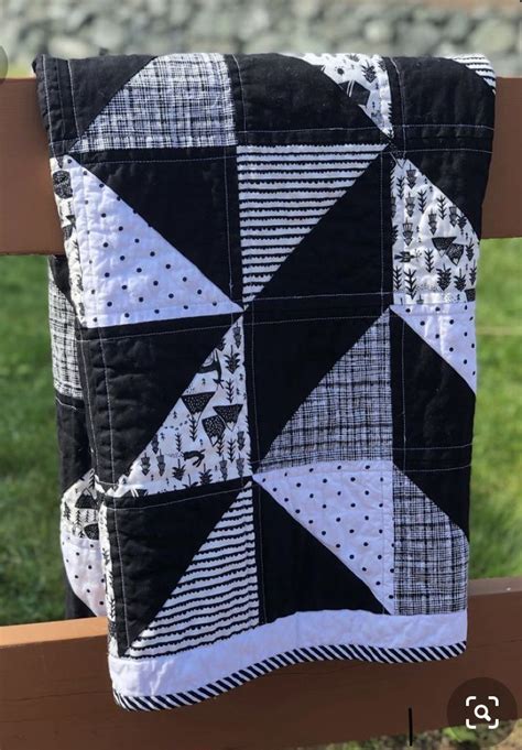 Pin By Kay Waldron On A Quilt Blk Wht Quilts Woodland Baby Quilt