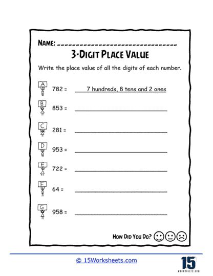 3 Digit Place Value Worksheets 15 Worksheets