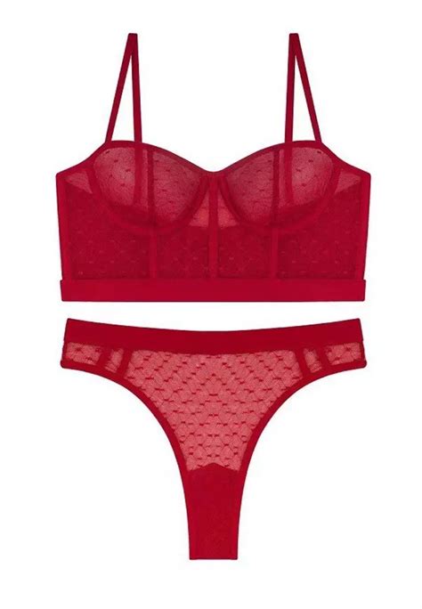 Buy LYCKA LMZ Lady Sexy Bra And Panty Lingerie Set Red Online ZALORA Malaysia