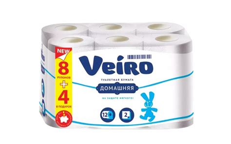 Туалетная бумага Veiro Домашняя 2 слоя 12 рулонов белая, сухая, дешевая ...
