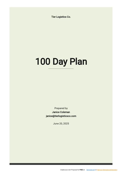 100-Day Plans Templates Word - Format, Free, Download | Template.net