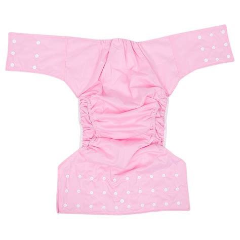 Pink Adult Cloth Diaper Incontinence Nappies Diapers Elder Men And