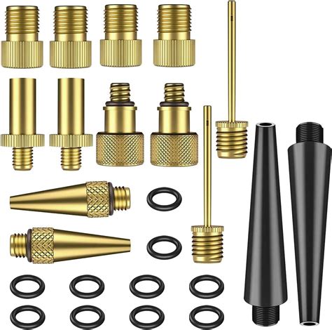 NATUICE 24 Stuks Koperen Fietsventieladapterset AV DV SV