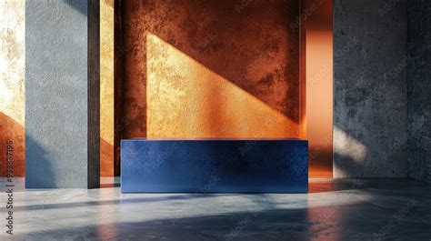 Cobalt and Copper Elegance, A modern artistic display featuring a ...