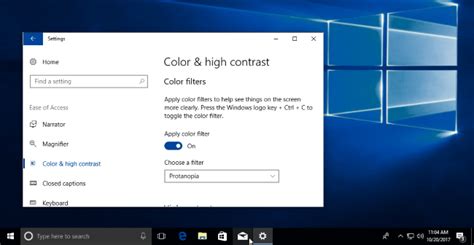 Как включить цветные фильтры для более четкого чтения экрана в Windows 10