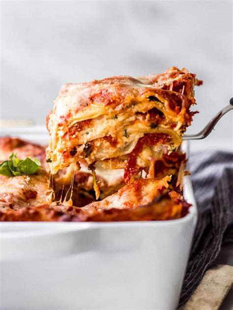 Homemade Vegetarian Lasagna With Spinach Ricotta Fork In The Kitchen