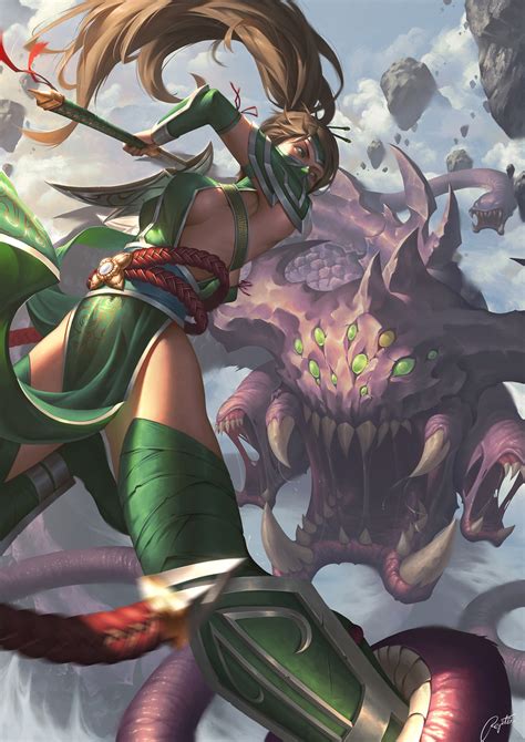 Akali Akali And Baron Nashor League Of Legends Drawn By Regition