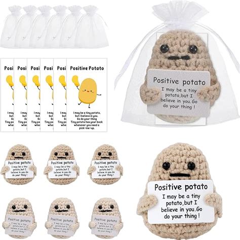 Amazon 6 Sets Funny Positive Potato Knitted Potato Toy With