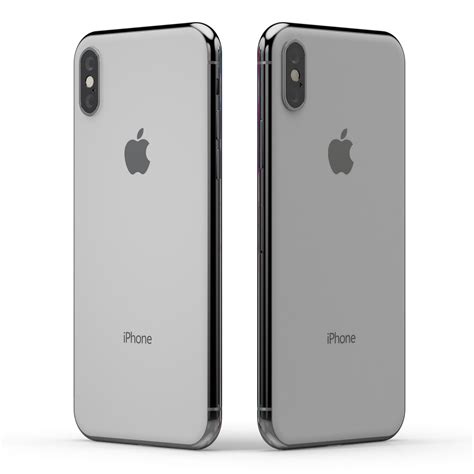 Apple Iphone X Plateado Y Gris Espacial Modelo D Ds Max Obj