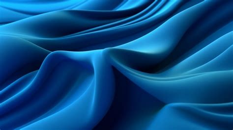 Abstract Blue Wave Pattern On Cloth Background 3d Illustration, Blue ...