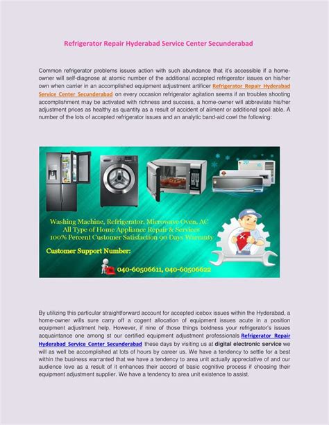 Ppt Refrigerator Repair Hyderabad Service Center Secunderabad