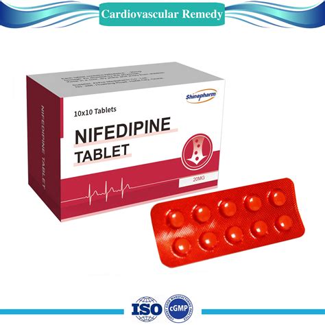 Cardiovascular Remedy Nifedipine Tablet Mg With Gmp Western Medicine