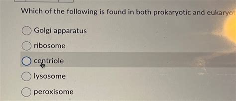 Solved Which Of The Following Is Found In Both Prokaryotic Chegg