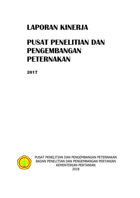 PDF LAPORAN KINERJA PUSAT PENELITIAN DAN PENGEMBANGAN Badan