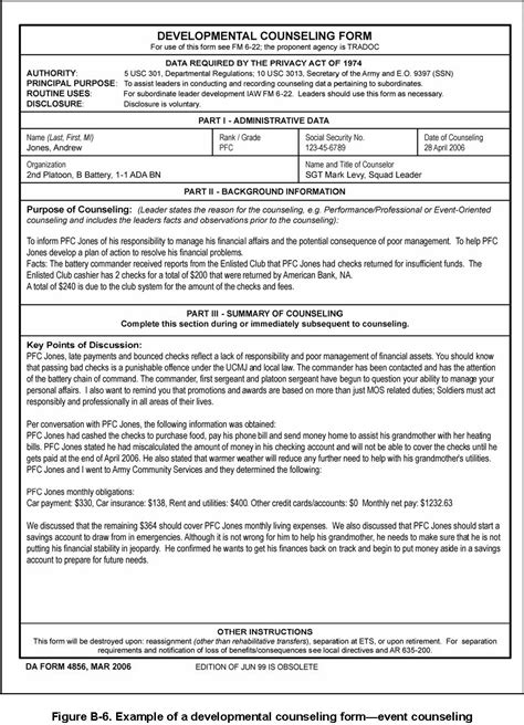 Army Oer Support Form Examples Army Military