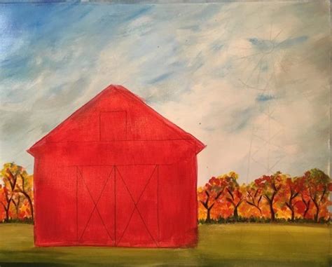 How To Paint A Fall Barn Tutorial With DecoArt Americana Premium