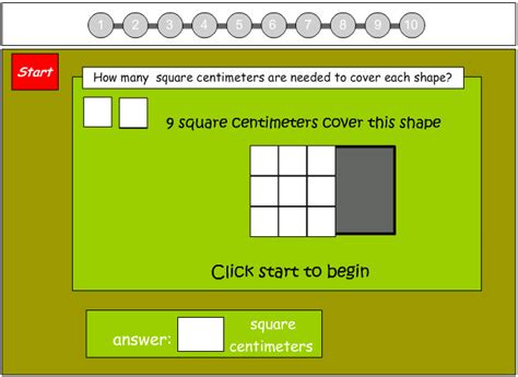 Measuring Area using Square Centimeters - Studyladder Interactive ...