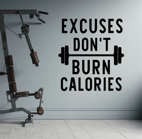 Workout Quotes Wall Decal Fitness Motivation Wall Decal Excuses Don T