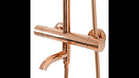 Kit De Douche Avec Thermostat Rea Lungo Rose Gold Rea