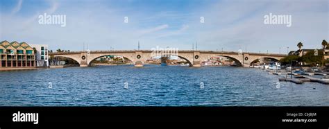 Panorama Of London Bridge Lake Havasu City Arizona Usa Stock Photo