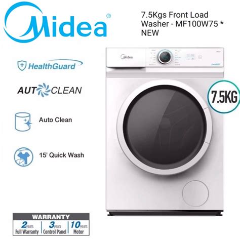 Midea Front Load Washer Mf100w75 75kg 10 Years Motor Warranty