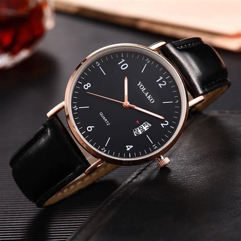 Buy YOLAKO Fashion Business Simple Dial Belt Calendar Men S Quartz