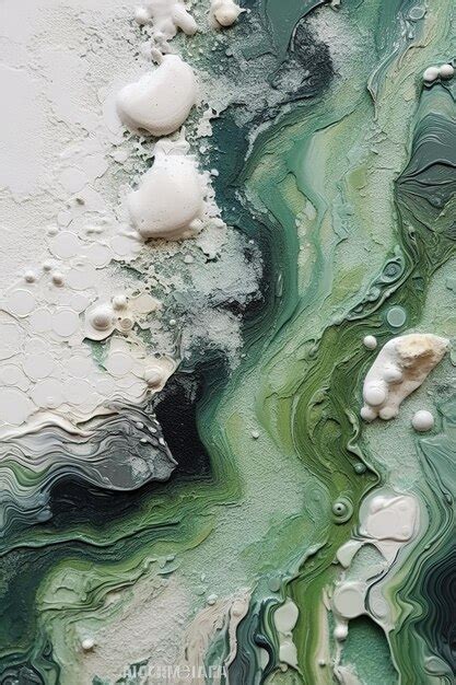 Premium Photo | Green abstract liquid art