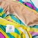 Vintage S Neon Striped Ombre Bathing Suit Halter Tie Or Strapless Hot Pink Teal Blue Purple