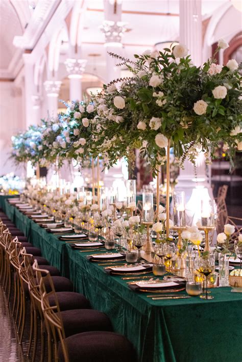 Extravagant Wedding in Emerald Green, Ivory, and Gold at Vibiana ...