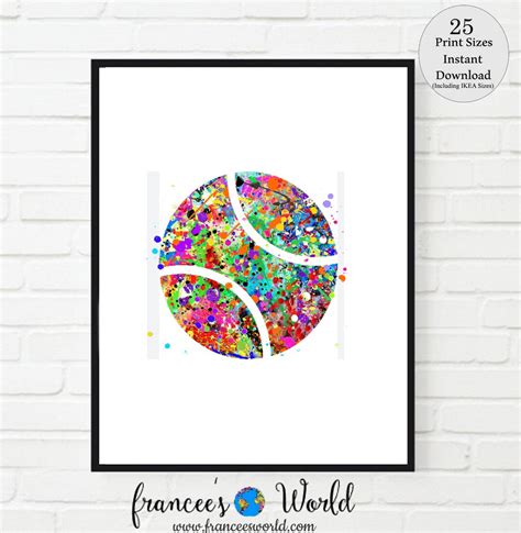 Tennis Ball Print, Tennis Ball Printable, Tennis Dorm Art, Tennis Art ...