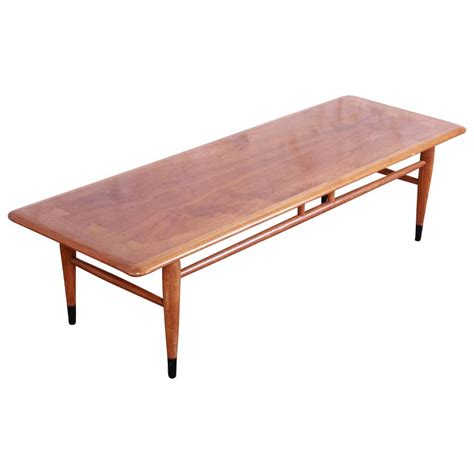 Lane Acclaim Mid Century Modern Walnut Surfboard Coffee Table 1960s At