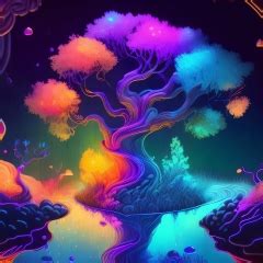 240x240 Resolution 4K AI Art Neon Tree 240x240 Resolution Wallpaper ...