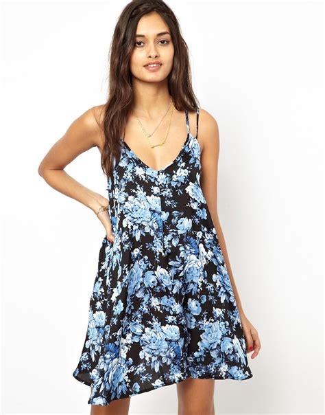 Glamorous Cami Slip Dress In Blue Floral 7 Asos Lookastic