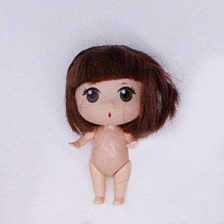 Cute Mini 10cm 1 6 Doll Nude Body 5 Jointed Moveable With Dolls Hair 3D Eyes DIY Toys